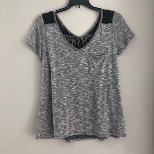 Gray Lace Top